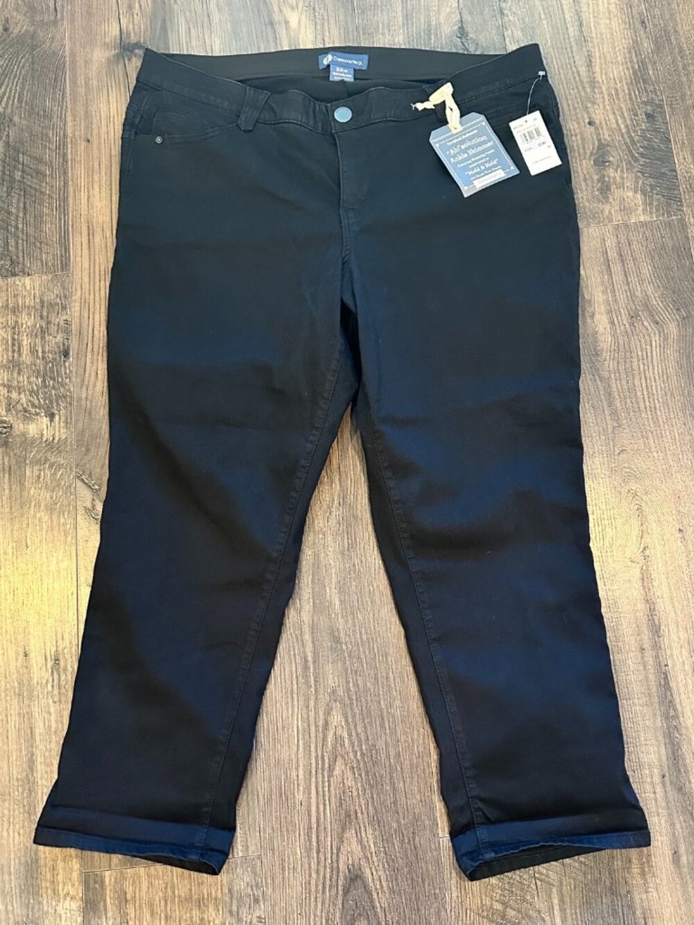NWT Women's DEMOCRACY Absolution Ankle Skimmer Black Stretch Jeans, 22W